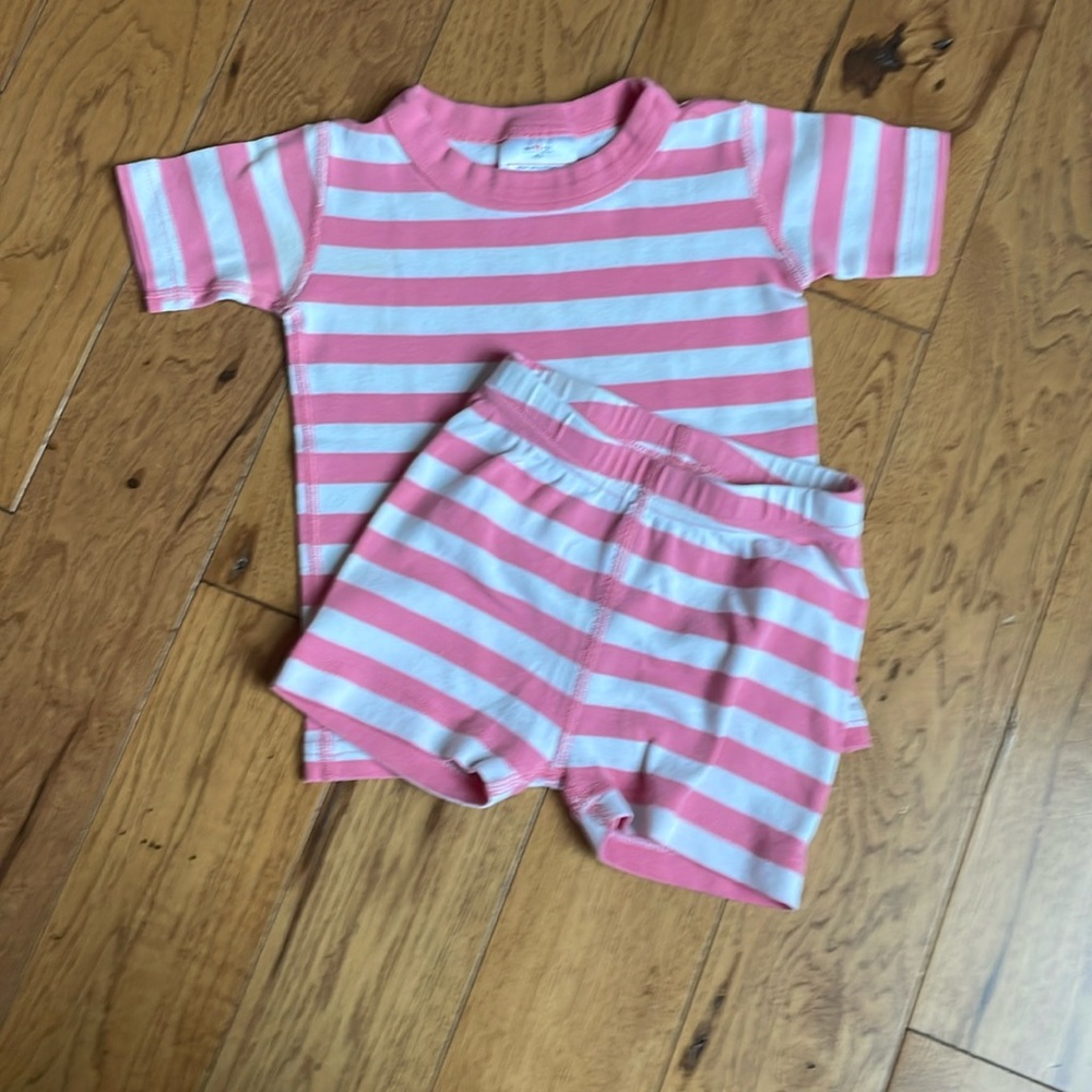 Hanna Andersson pink striped pajamas 3T